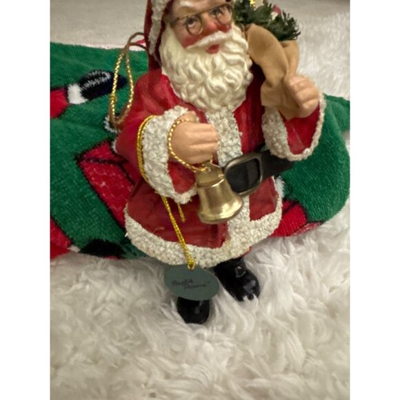 Vintage 1993 Possible Dreams Clothtique Santa Ornament Original Tag Mixed Med - Picture 2 of 13
